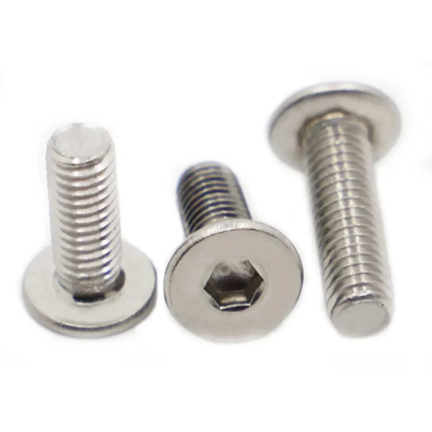 5-50PCS CM M1.6 M2 M2.5 M3 M4 M5 M6 M8 304 Stainless Steel Hex Socket Ultra Thin Super Low Flat Wafer Head Screw Bolt