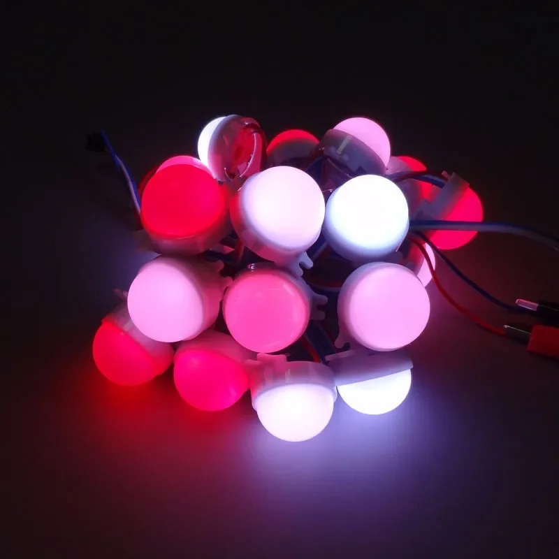 20-100pcs Milky Diameter 30mm Diffused WS2811 LED Pixel Module 5050 RGB Digital IC DC12V 3Leds waterproof IP68 Led Point Lights