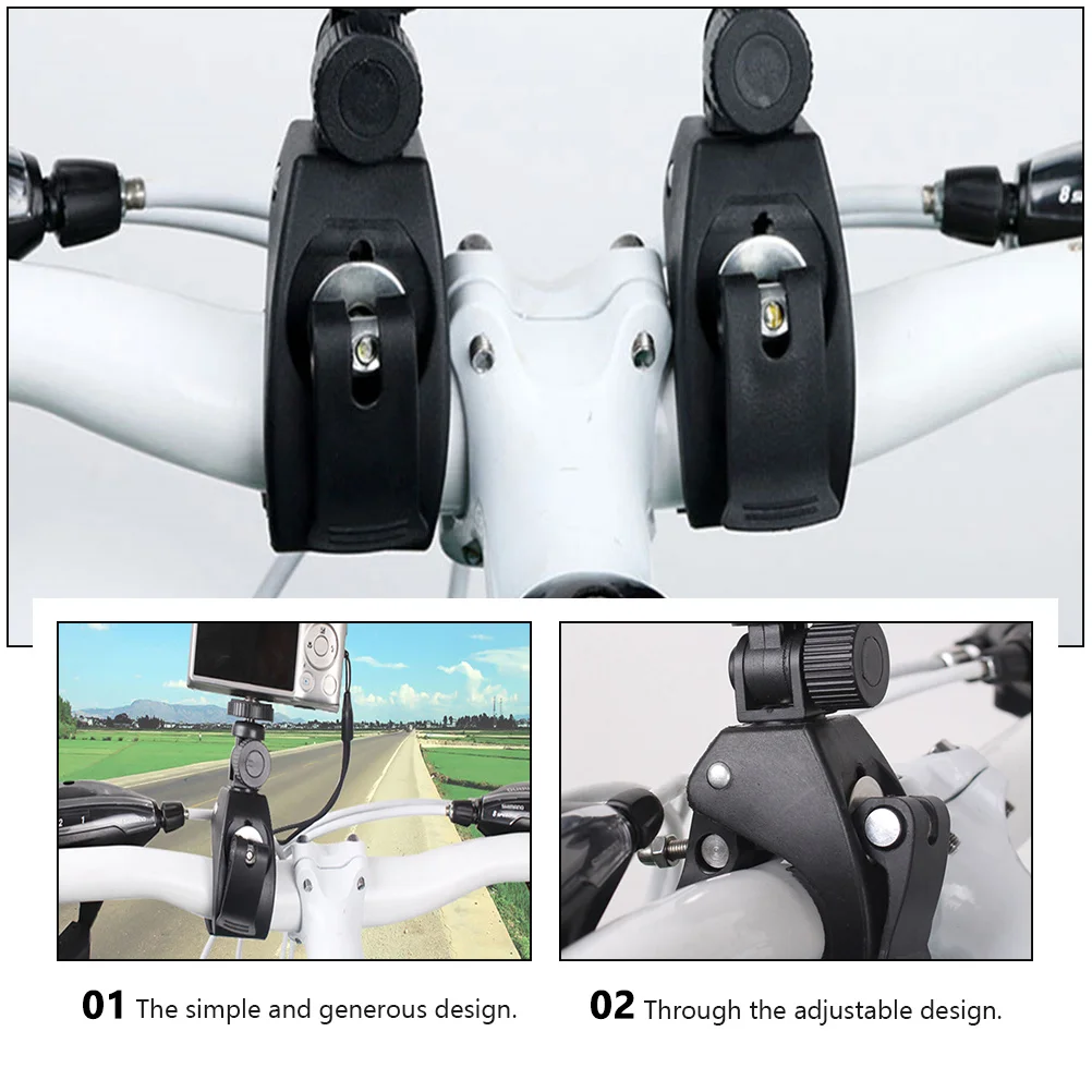 

2Pcs Universal Bike Phone Bracket Stable Camera Holder Easy Installation Lightweight Texture Record Beautiful Riding Moments