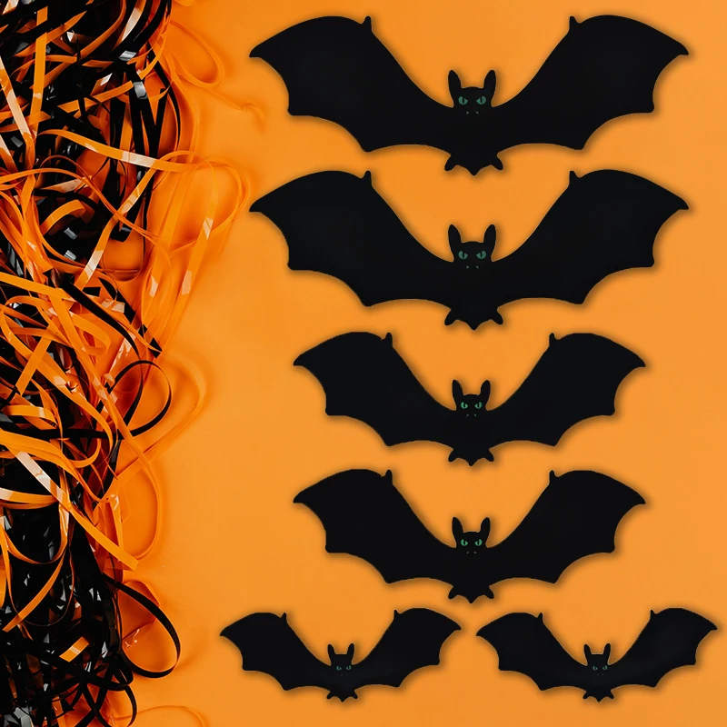 3pcs Halloween 3D Black Bat Wall Stickers Removable Halloween DIY Wall Decal Halloween Party Decor Supplies Horror Bats Stickers