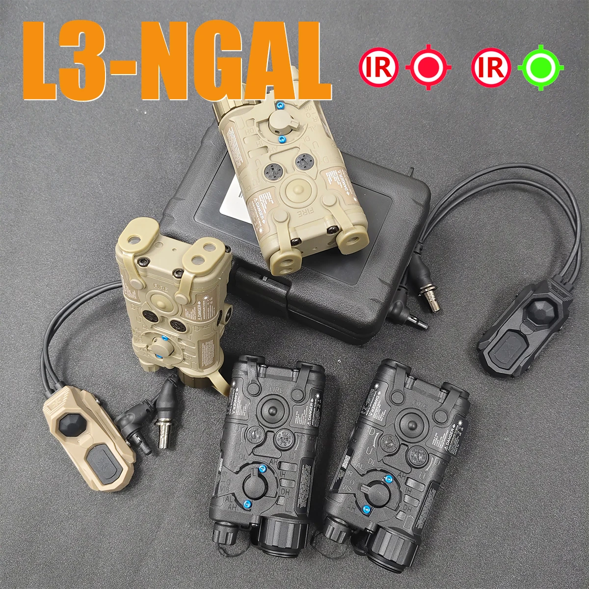 

Tactical L3 NGAL LED Flashlight with Pressure AXON Switch SF Plug Dual-Fuction Fit 20mm Rail Red Green Dot Strobe IR Scout Light