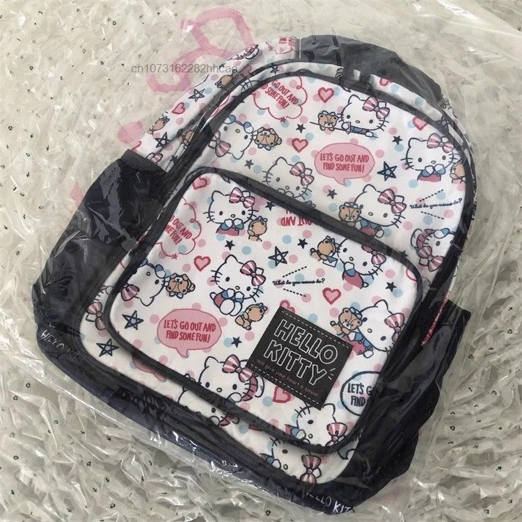 Sanrio Hello Kitty Large Capacity School Bag Backpack Women Kawaii Anime Graphic Aesthetic Travel Essentials Bag Y 2k Laptop Bag