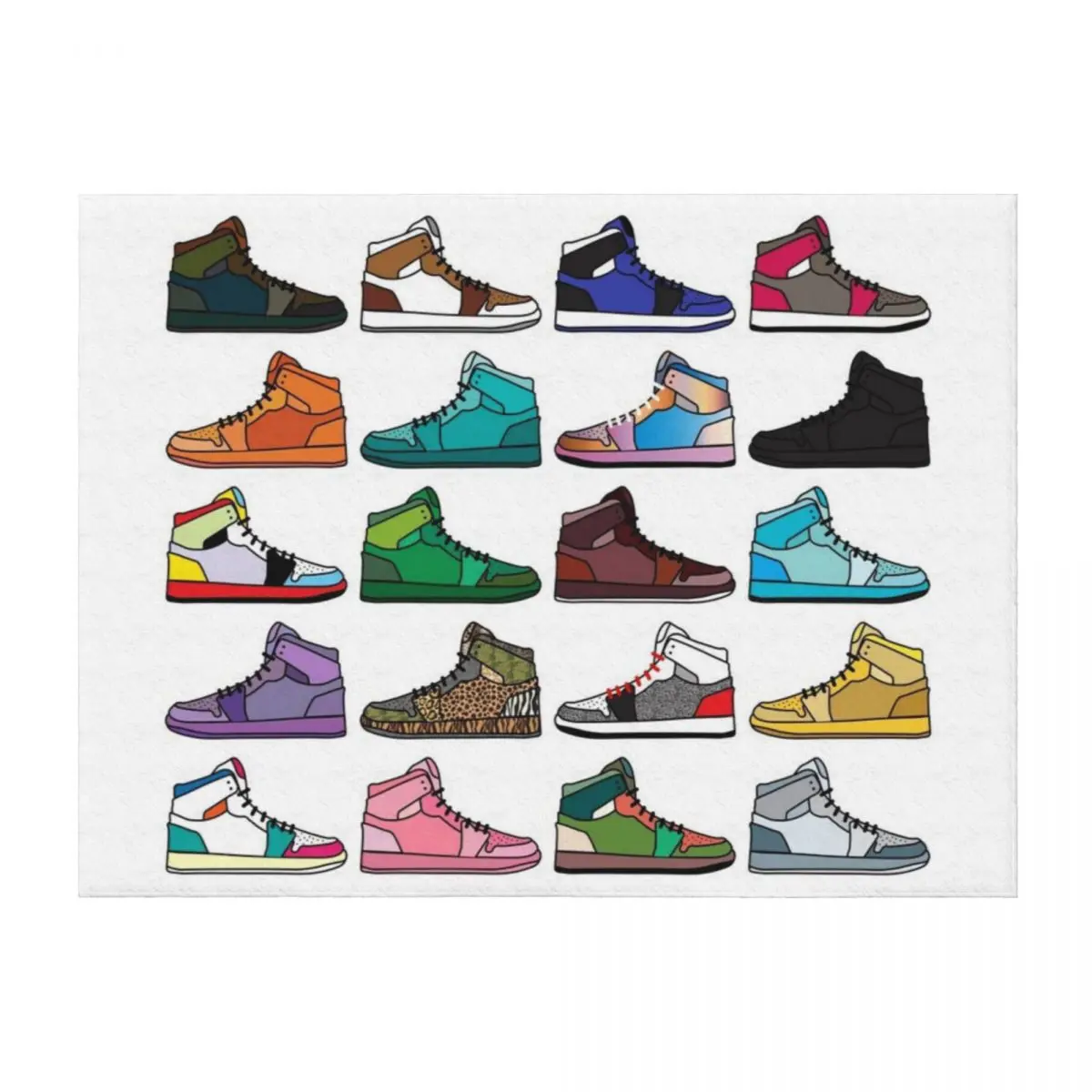 

Sneaker pattern Throw Blanket Giant Sofa Decorative Throw Luxury Brand Sofa Throw Blankets
