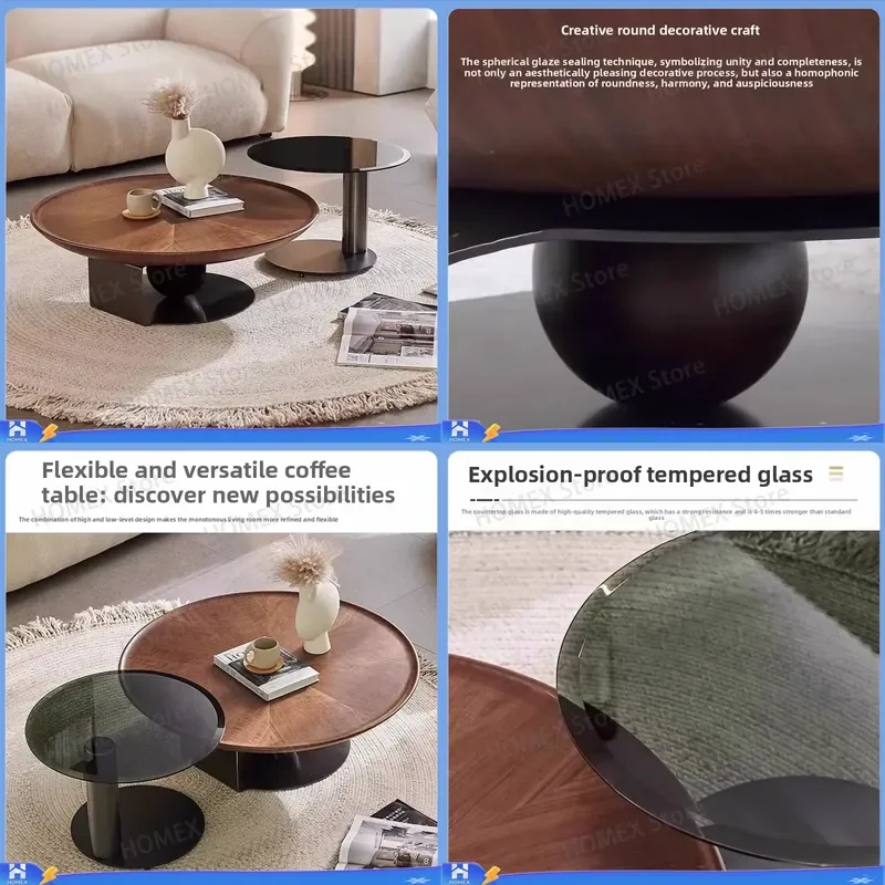 Modern Italian Marble Coffee Table and Side Table Set Creative Minimalist Living Room Furniture Small Apartment Home Decor