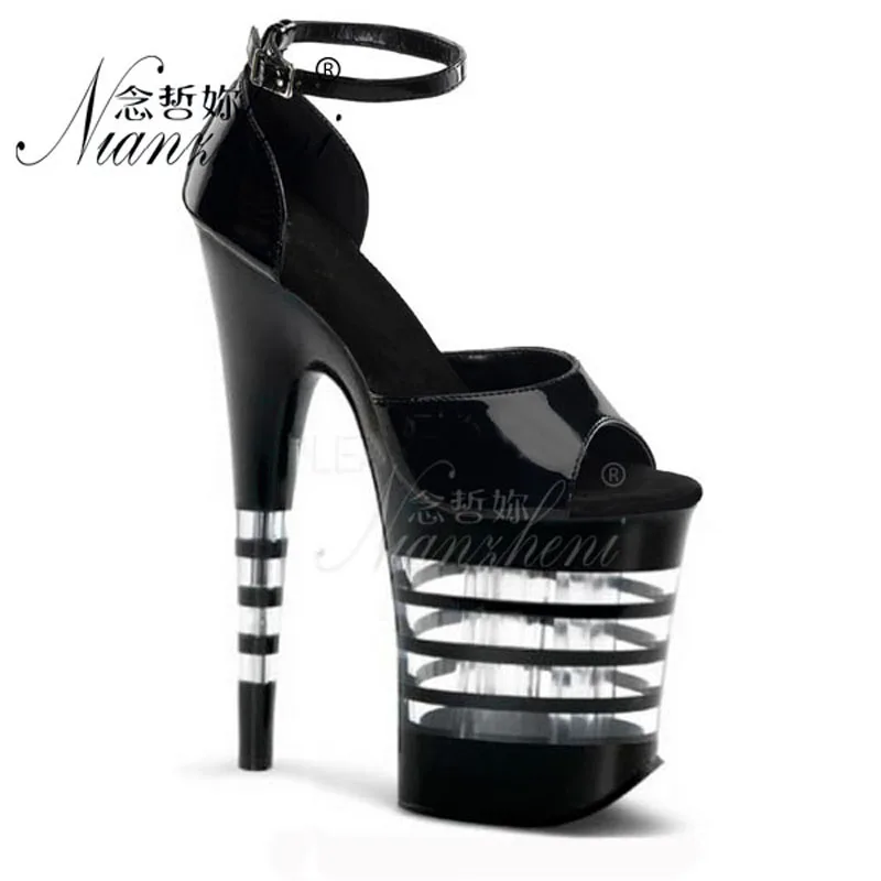 New Rivet Roman Stripping Shoes 8 Inch Heels 20CM Open Toe Platform Exotic Punk Pole Dance Shoes Women Sandals Nightclub banquet