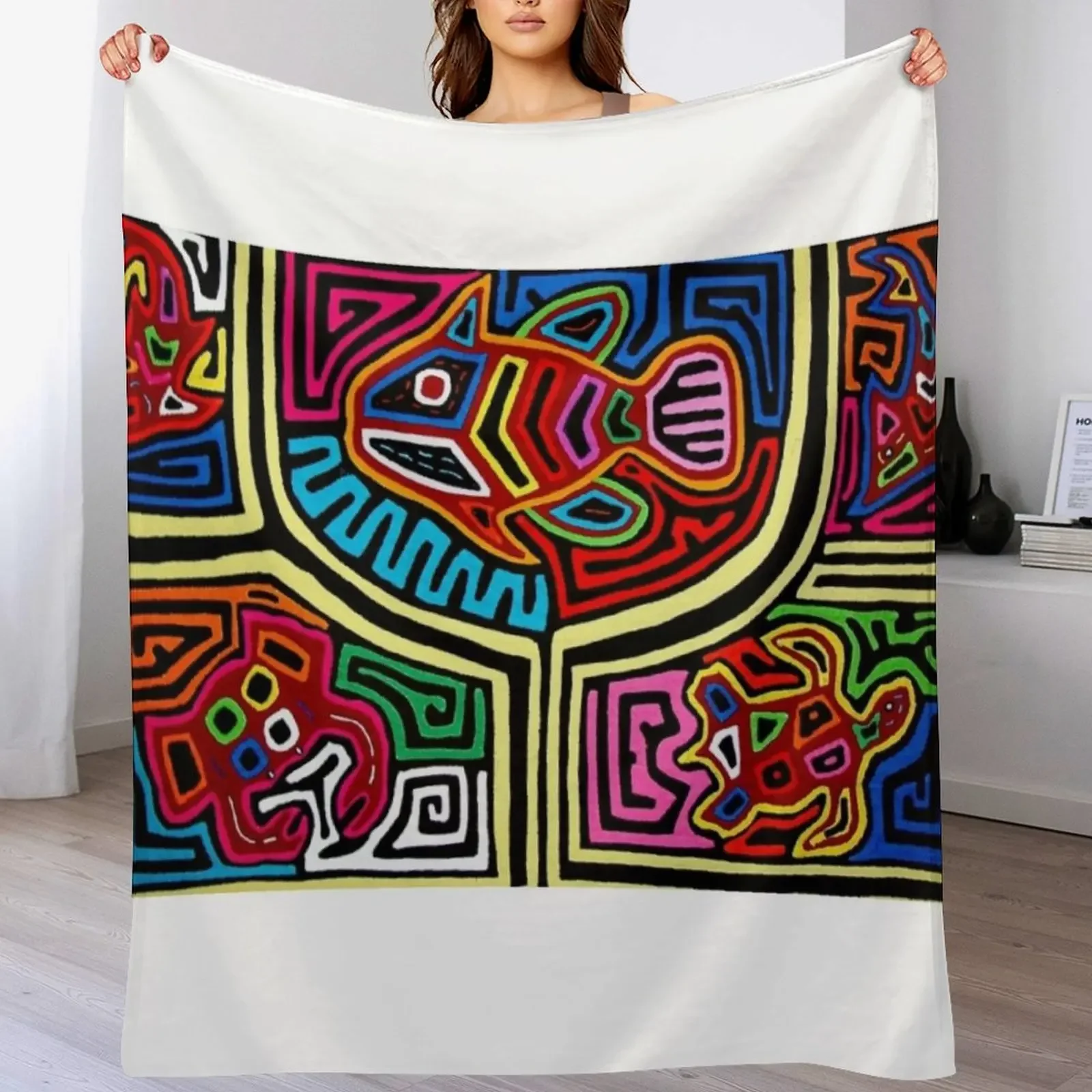 

Mola de Panama Throw Blanket Decorative Throw Custom Blankets