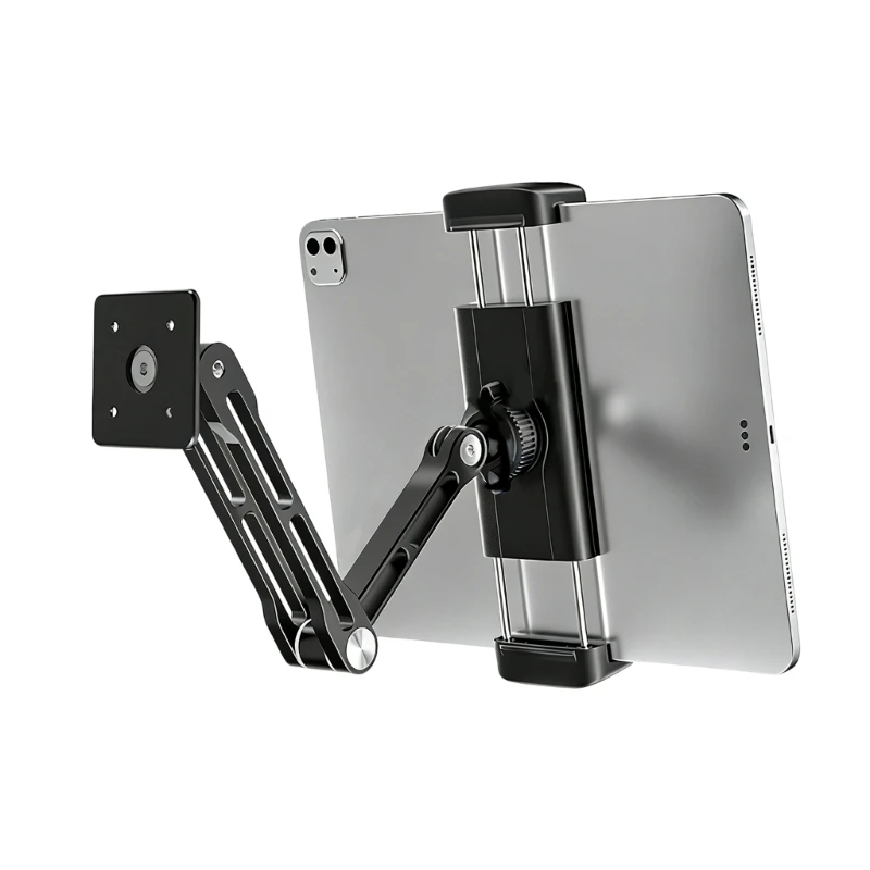 Verstellbarer Tablet-Halter zur Wandmontage für 4- bis 12,9-Zoll-Geräte mit drehbarer Basis und Aluminiumkonstruktion Y4QF – Detail 1