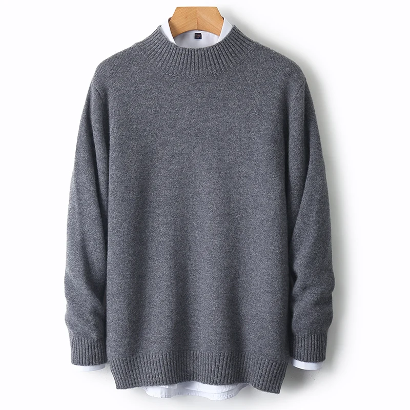 Thermal accessory, men's 100 cashmere thickened half turtleneck sweater base