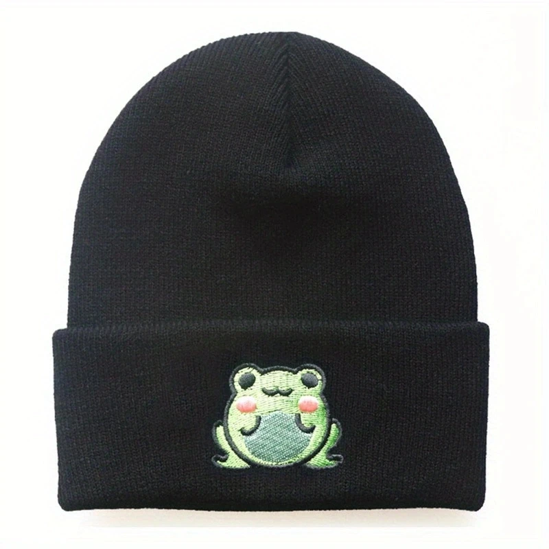 Fashion Frog Embroidery Knitted Hat Woman Men Autumn and Winter Warm Beanies Acrylic Knit Caps