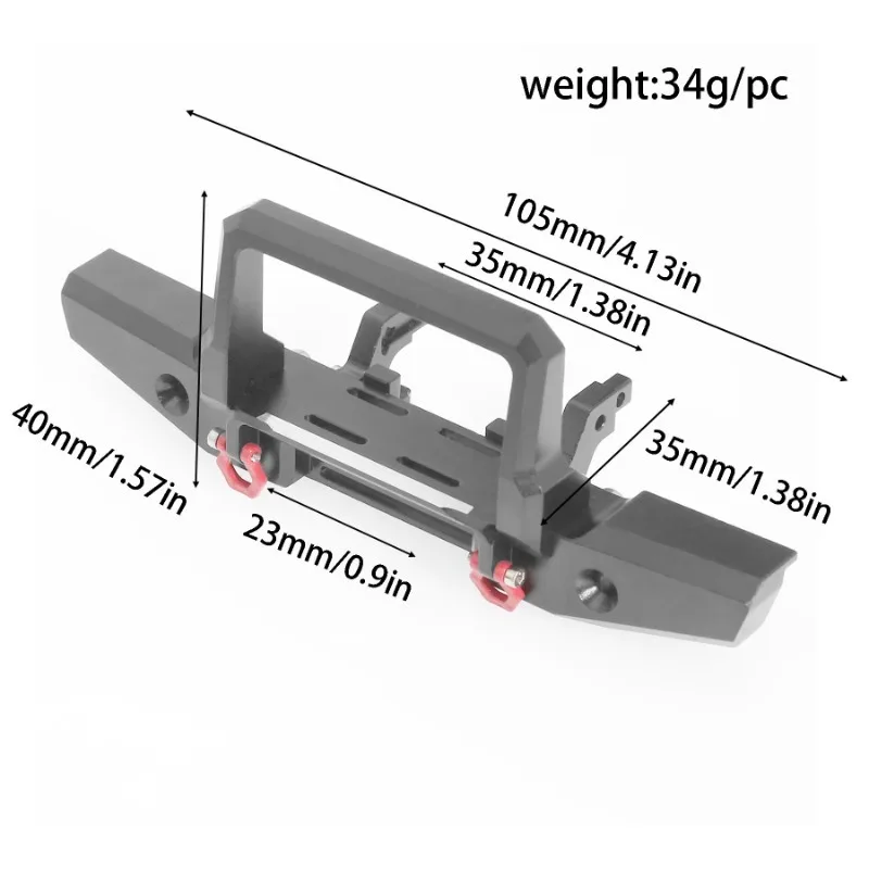 Metalowy przedni i tylny zderzak z wyciągarką do TRXS TRX4M Defender 1/18 RC Crawler Car Części zamienne i akcesoria do tuningu