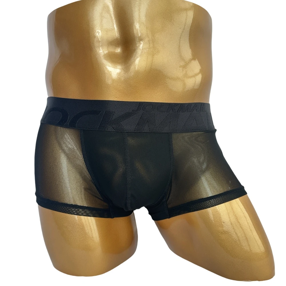 

Jockmail, мужское нижнее белье, эластичные мужские мягкие боксеры, мужские сексуальные трусы, нижнее белье для геев, мужские трусы, тонкие прозрачные сетчатые трусы из ледяного шелка