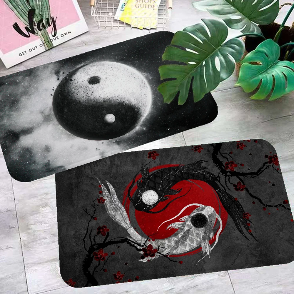 

Modern Chinese Koi Tai Chi Yin Yang Room Mats Retro Multiple Choice Living Room Kitchen Rug Non-Slip Welcome Rug