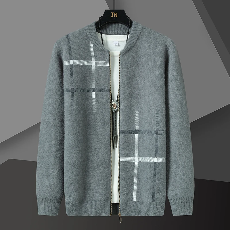 Autumn Winter Men's Sweater Thicken Knitwear Vintage Sweater Knit Coat Male Cardigan Parka Warm Men's  Stripes Top