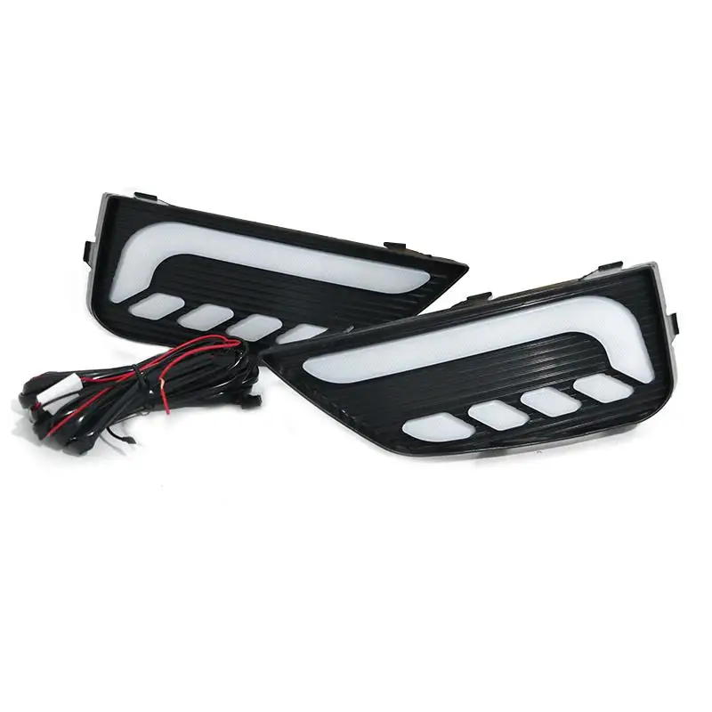 Car DRL Fog Lamp Covers Car LED Daytime Running Lights White Yellow Blue Running Turn Signal Light for MG6 MG 6 2020