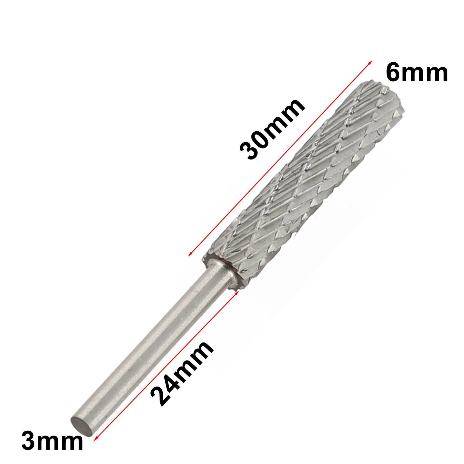 Alta velocidade aço Rotary Burr ferramenta, 3mm haste, adequado para madeira escultura plástica moagem e acabamento de alumínio, 2 pcs