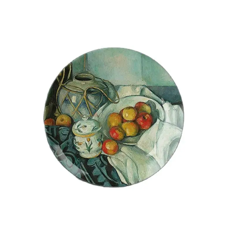 8 Inch Oil Painting Decorative Plate Living Room Background Ceramic Wall Hanging Dishes Home Decoration Cerâmica Pendurado Prato