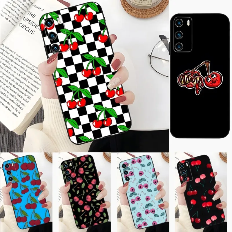 Fruit Cherry Phone Case For Huawei P50 P50Pro P40 P30 P20 P10 P9 Pro Plus P8 P7 Psmart Z 2022 2021 Nova 8 8I 8PRO 8SE Back Cover