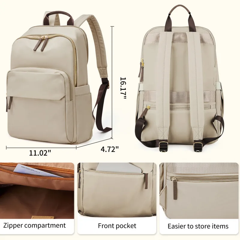 New Simple Large Capacity Backpack Women Travel Business Teacher Backpack Laptop Shoulder Bag Girl School Student Backpack Purse