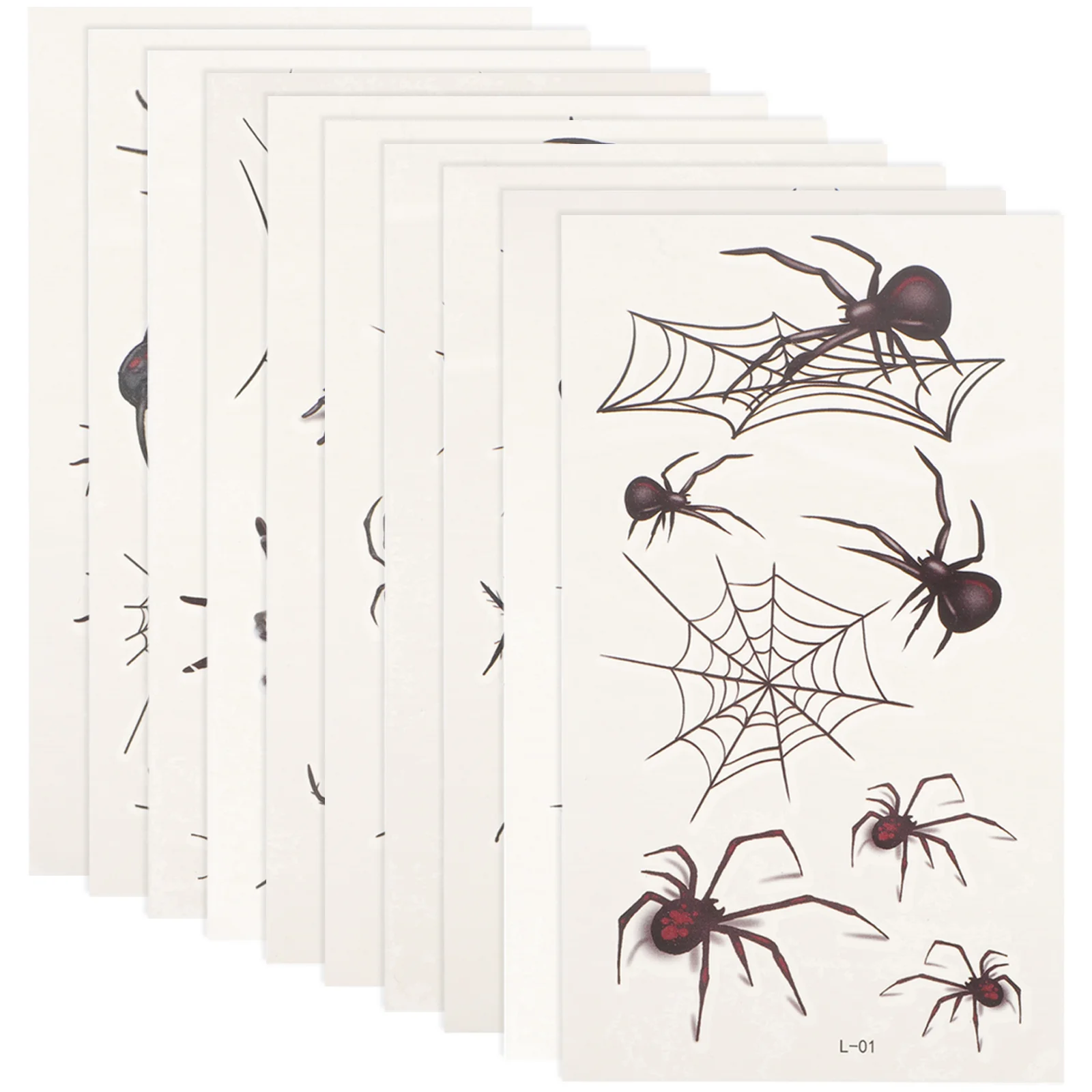 

20 Sheets Spider Tattoo Sticker Temporary Tattoos Cobweb Fake Stickers for Face