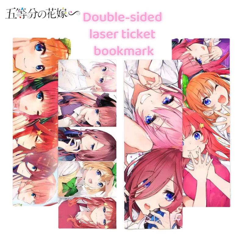 

The Quintessential Quintuplets Anime Cartoon Character Nakano Miku Nino Cute Laser Ticket Creative Student Collection Bookmark