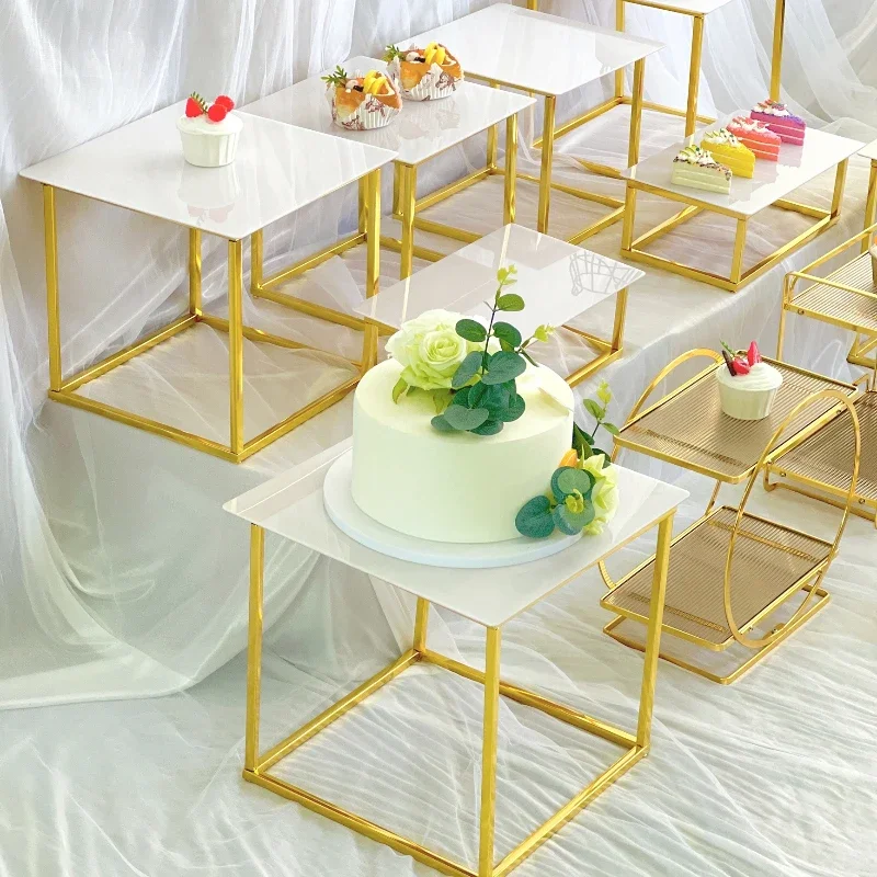 

Wedding Cake Snack Food Bread Dessert Holder Dessert Table Centerpieces Buffet Stand Banquet Tea Break Metal Riser Holder3-11PCS