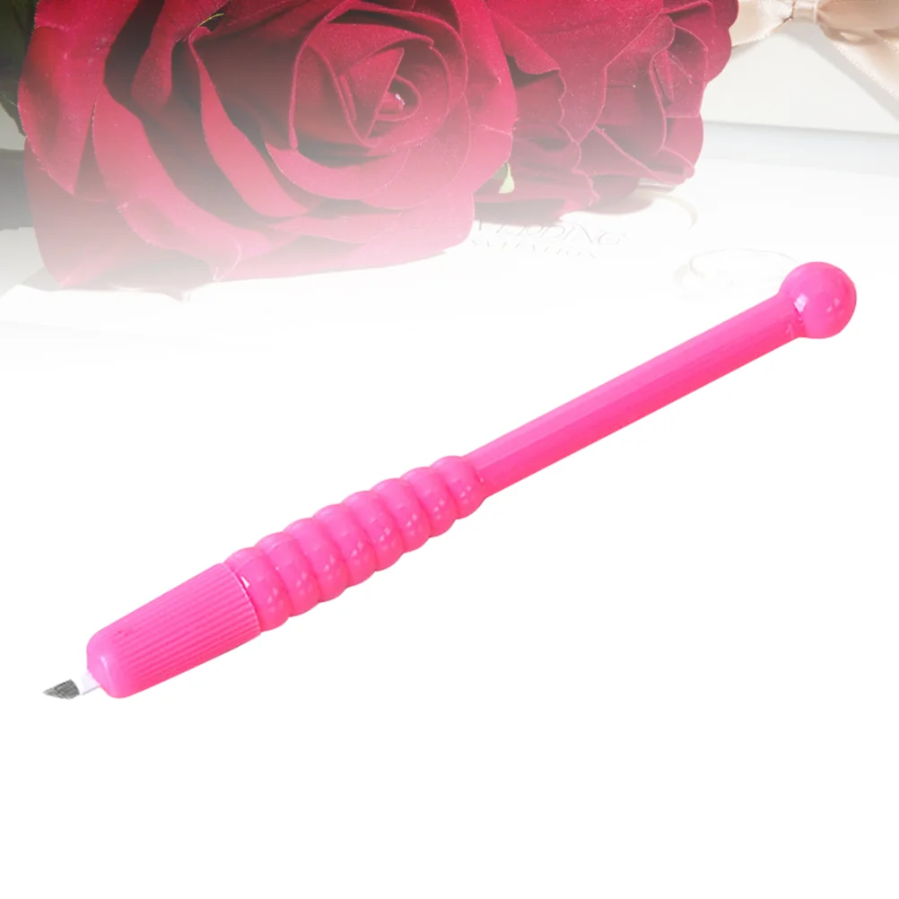 Stylo de Maquillage Manuel pour Microblading de Sourcils, Accessoire Semi- (Rose), Poulet 9, 5 Pièces