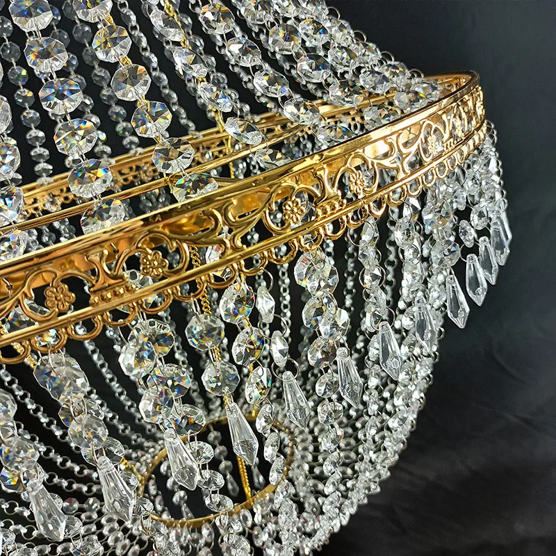 Light luxury crystal string bead curtain chandelier European wedding wedding romantic atmosphere, decoration props lighting