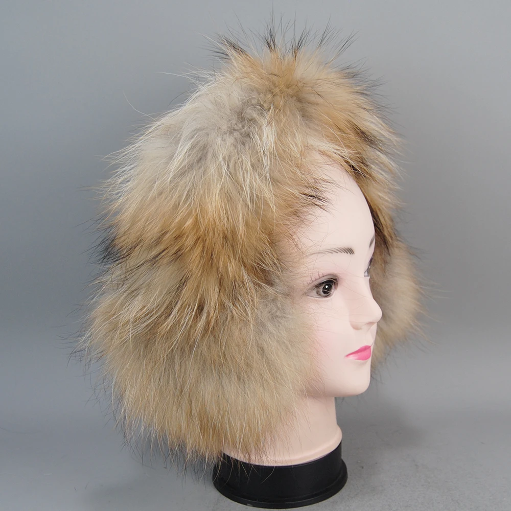 ผู้หญิง 100% ปุยหรูหราขนสุนัขจิ้งจอกธรรมชาติ Earmuffs Plush ฤดูหนาว WARM Big Pompoms Fox FUR หู Muffs หญิงขนสุนัขจิ้งจอกจริง Earmuff