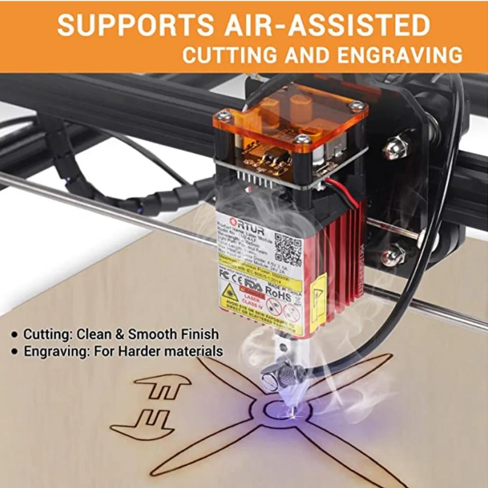 2024 Upgraded AlgoLaser DIY KIT 10W Output Marker DIY Desktop Mini LASER ENGRAV Metal/Acrylic/Plastic/Leather/Glass/Wood/Paper