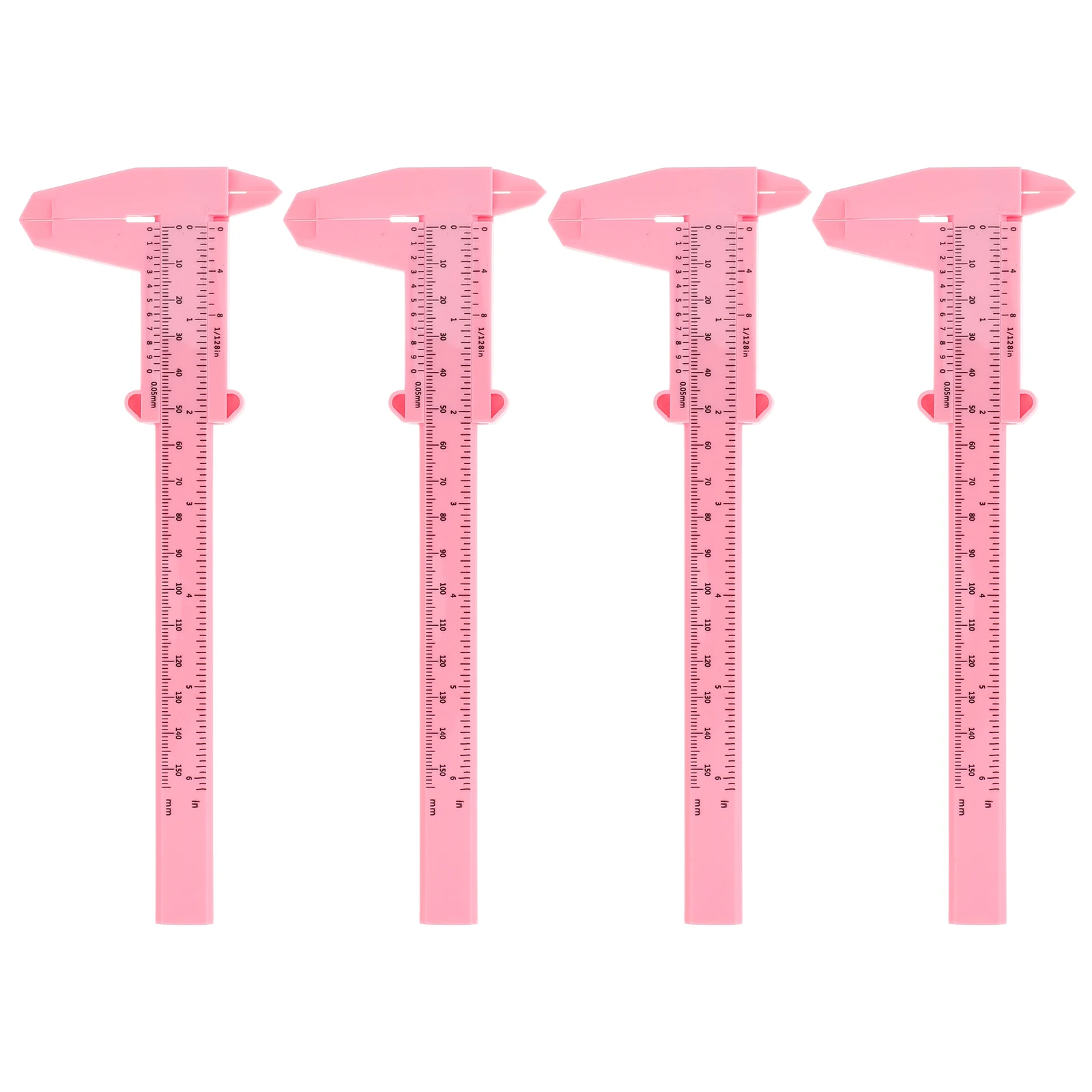 

4pcs 6 Inch Portable Plastic 15Cm Mini Precision Measuring Tool For Diy Woodworking Jewelry Dimensional Measurement