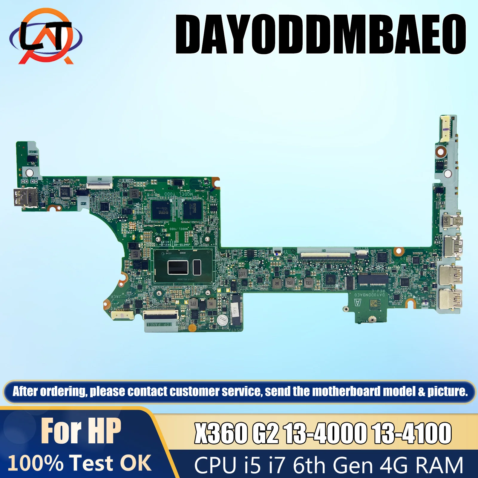 DAY0DDMBAE0 For HP Spectre X360 G2 13-4000 13-4100 Laptop Motherboard 847448-601 847448-501 847448-001 I5-6200U/I7-6500U 4GB RAM