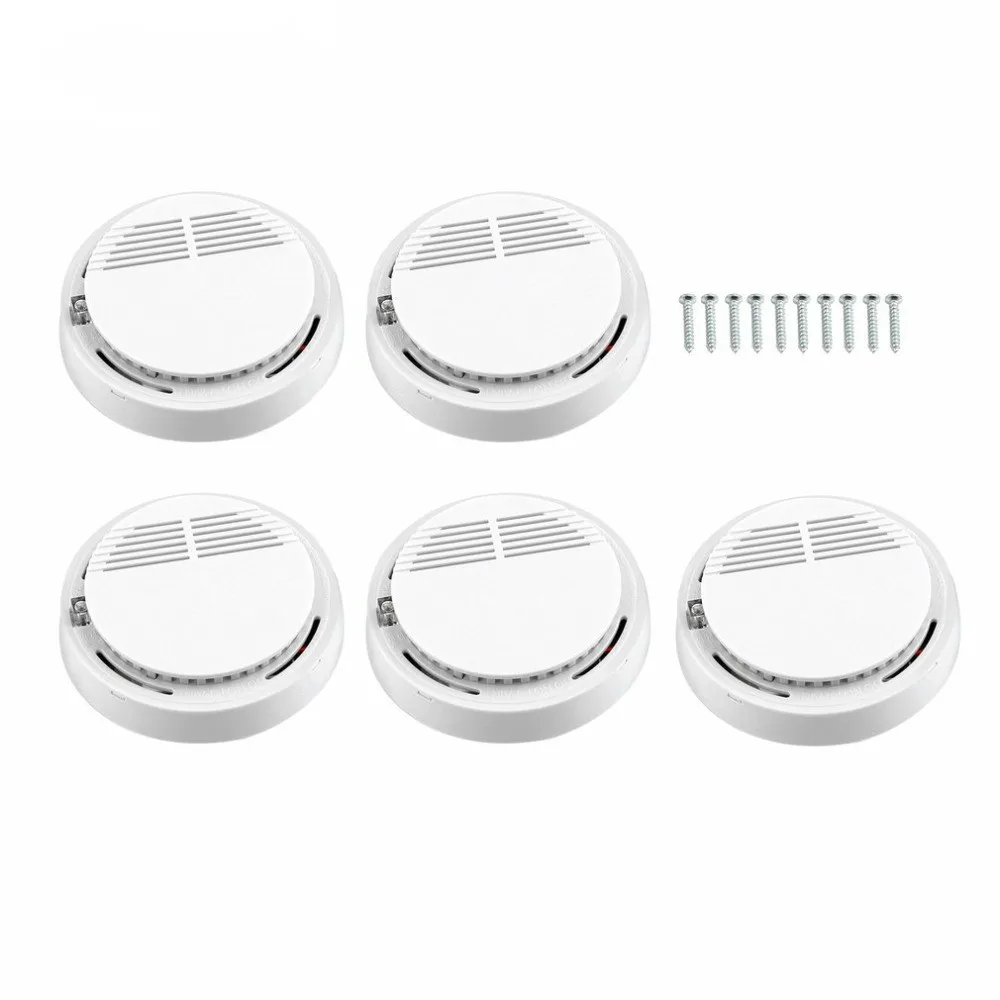 

5Pcs 10Pcs Smoke Sensor Alarm Sensitive Photoelectric Independent Fire Smoke Detector for Home Security Alarm System