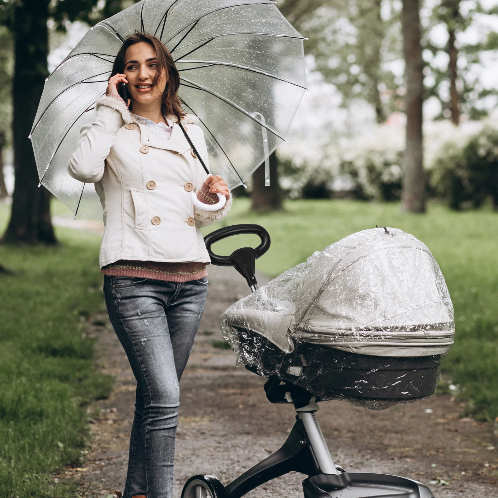 استبدال مقود عربة الأطفال، مقبض سيارة دفع سريع الفك للأطفال الصغار، ملحقات سيارة الدفع