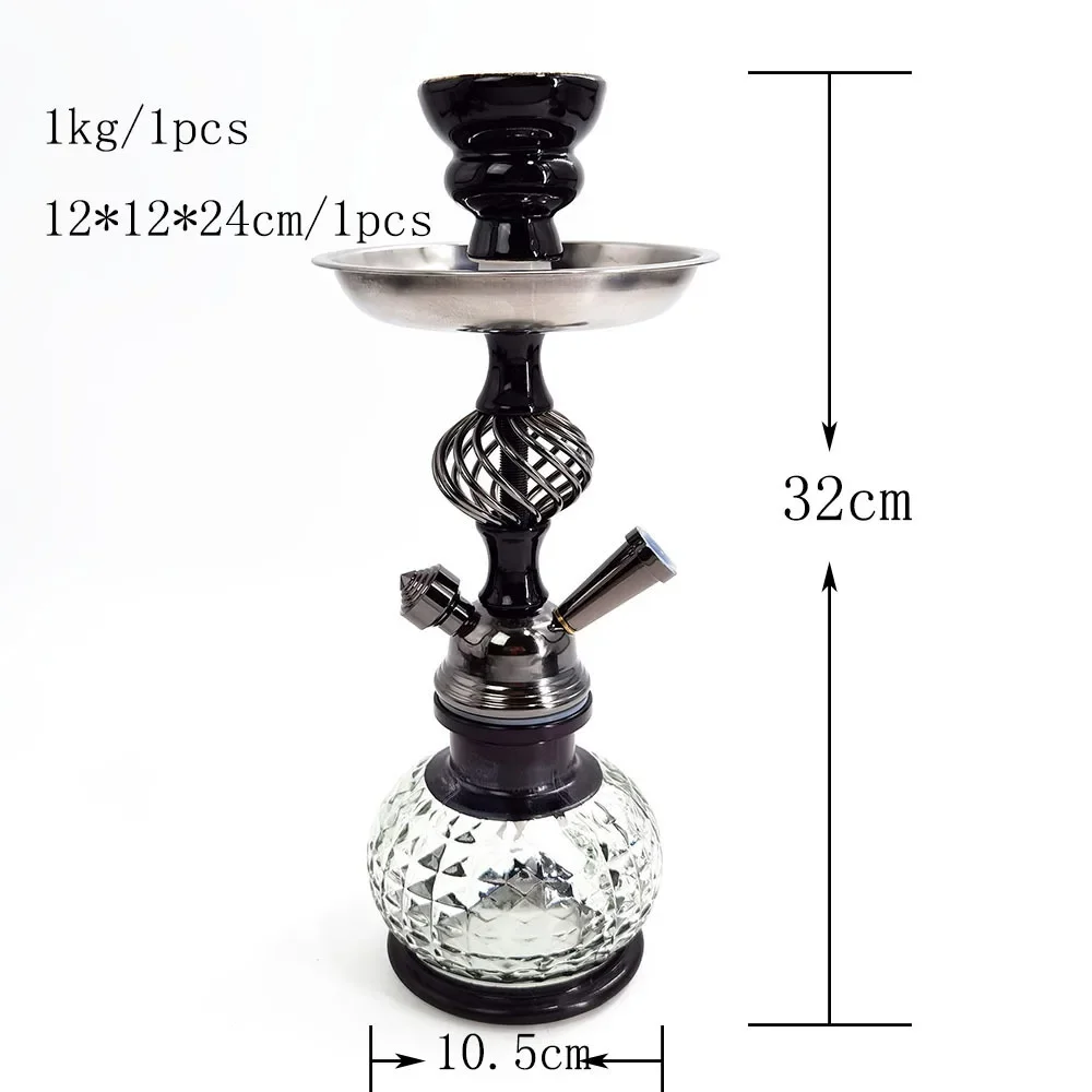 Mini Portable Metal Hookah Smoking Pipes Double Tubes Single Pipe Arabian Shisha Set Hooka Grass Full Lighters Accessories Home