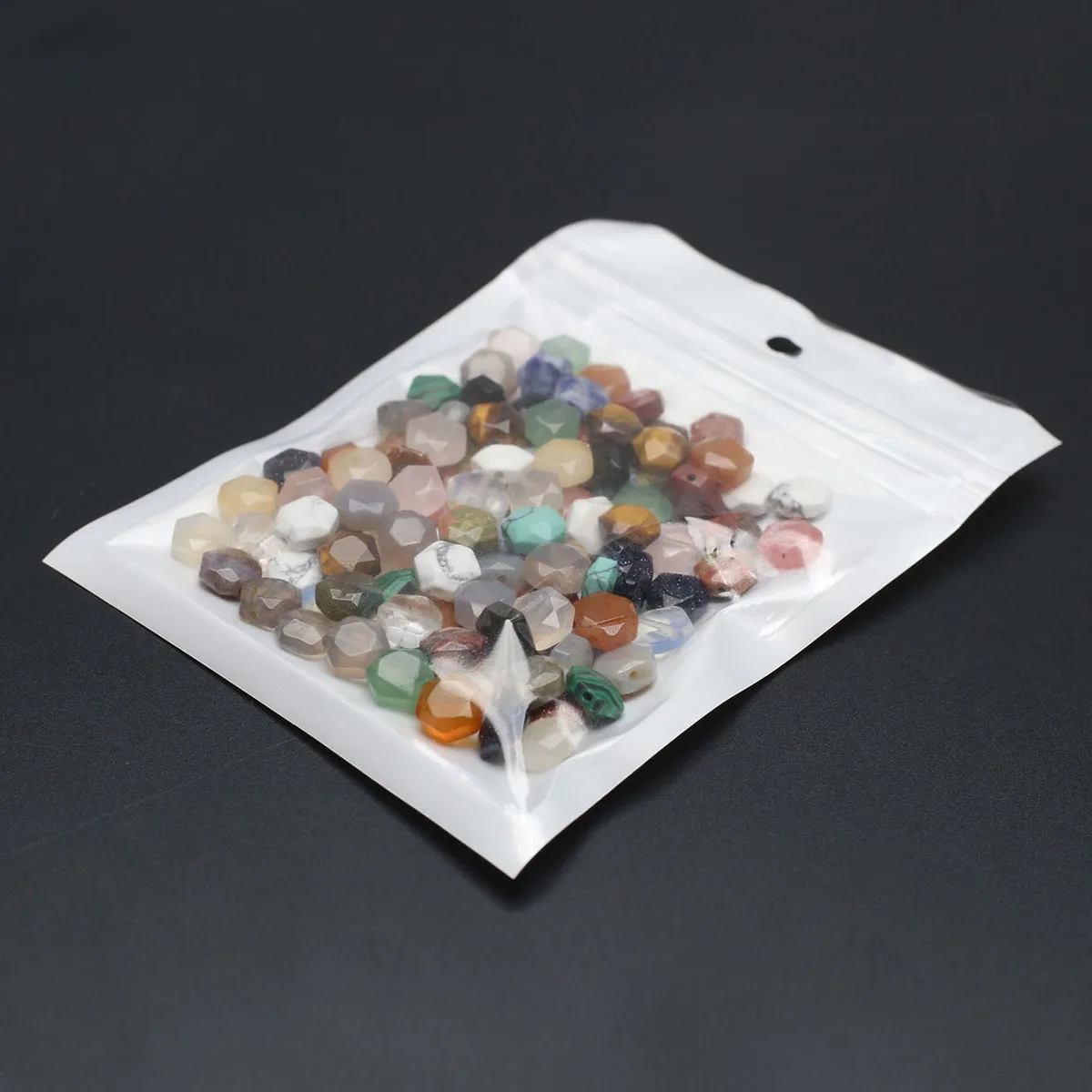 100PCS Wholesale Exquisite Natural Stone Faceted Hexagonal Loose Spacer Beads Jewelry Making DIY Necklace Bracelet Accessories