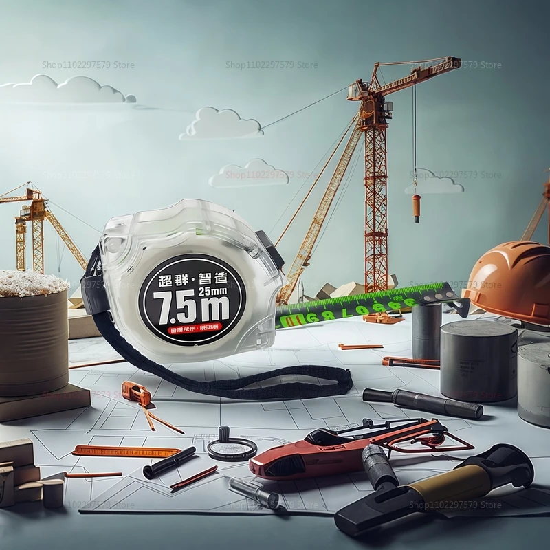 الذاتي قفل الفلورسنت الصلب شريط القياس عالية الدقة الليزر النافثة للحبر رمز صندوق حاكم واسعة اتسعت متر للبناء