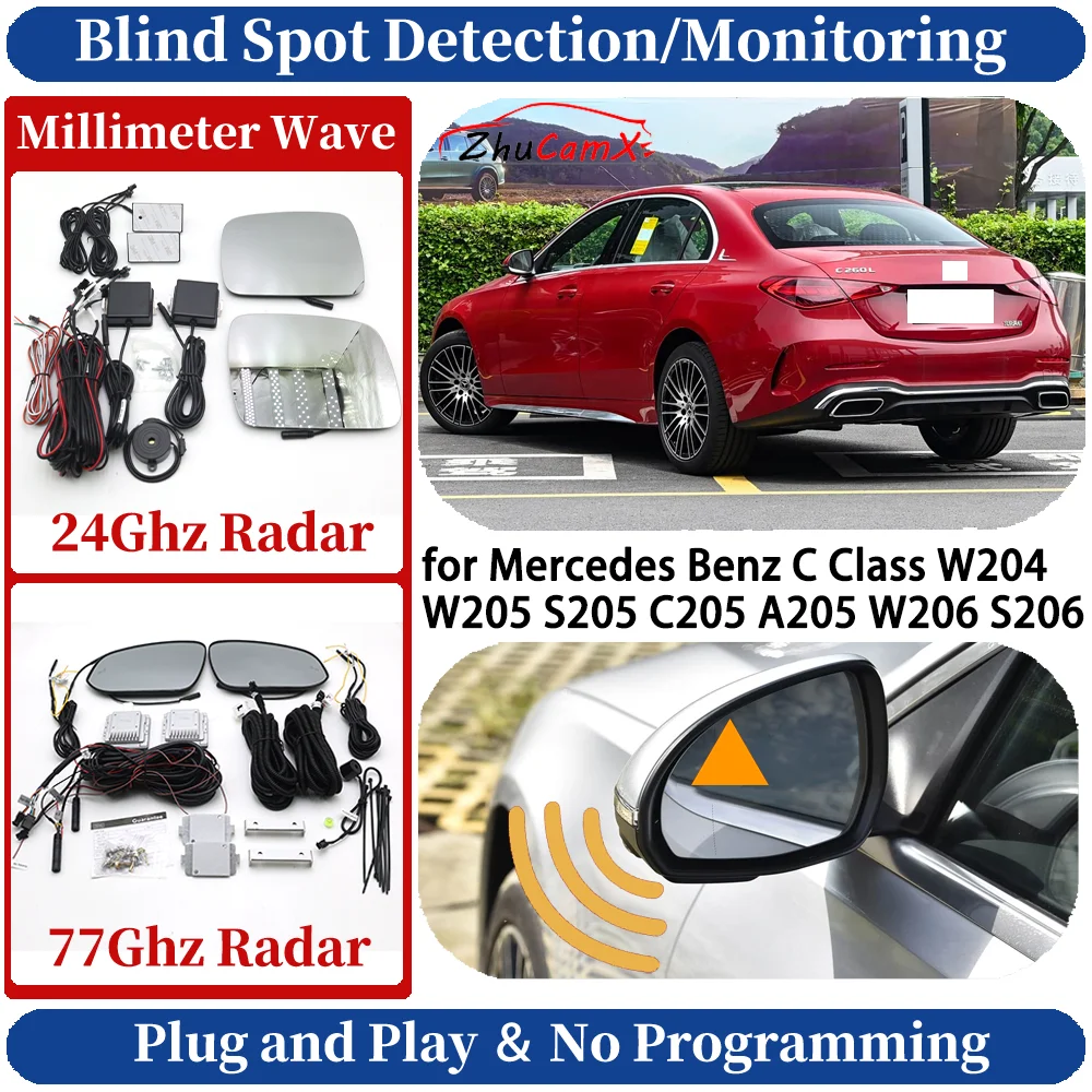 

Blind Spot Monitoring/Detection System for Mercedes Benz C Class W204 W205 S205 C205 A205 W206 S206 Night Driving Side Assist