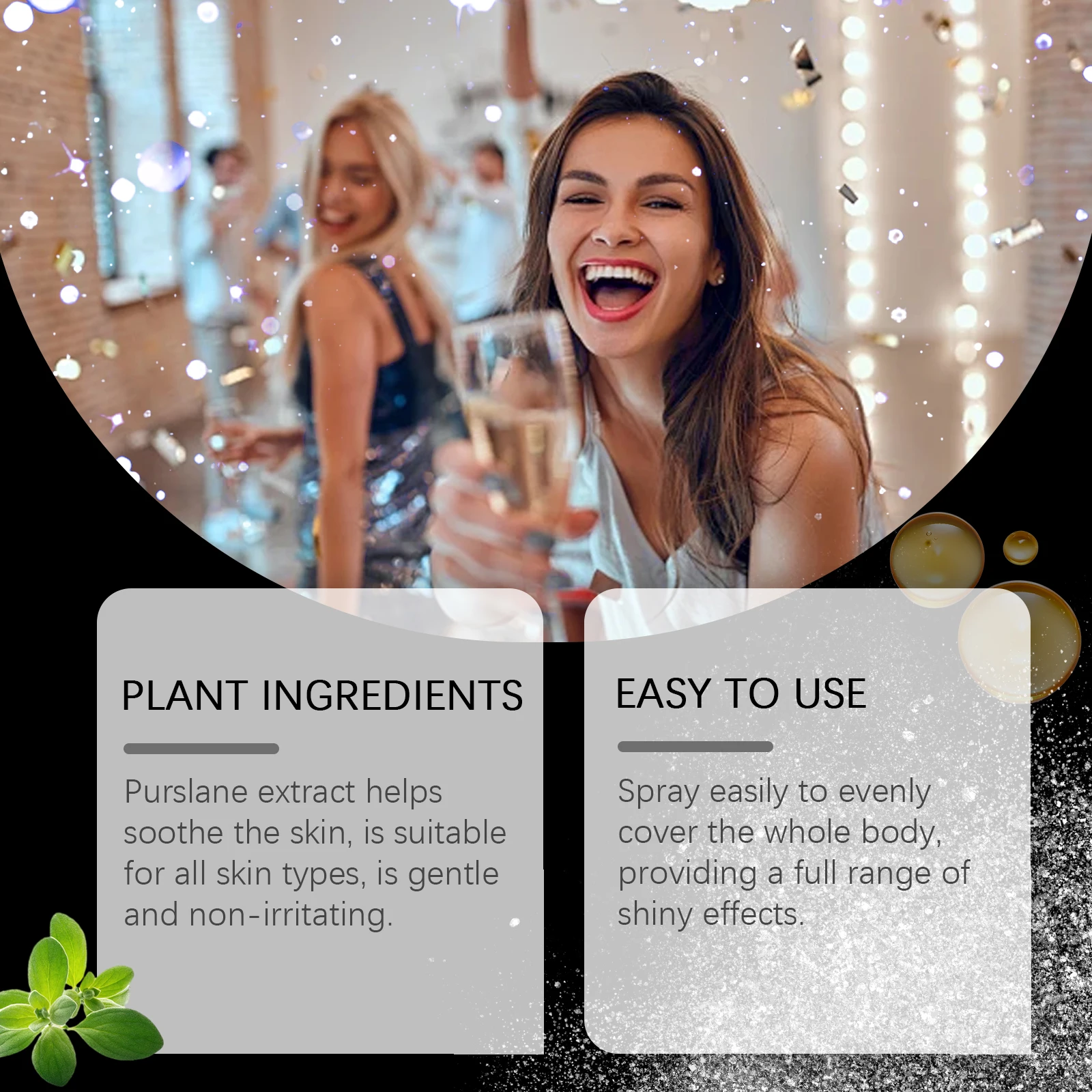 Body Glitter Spray Lightweight Makeup Fast Drying Long-Lasting Face Highlighter Mist  Multipurpose Gloss Long-Lasting Shimmer