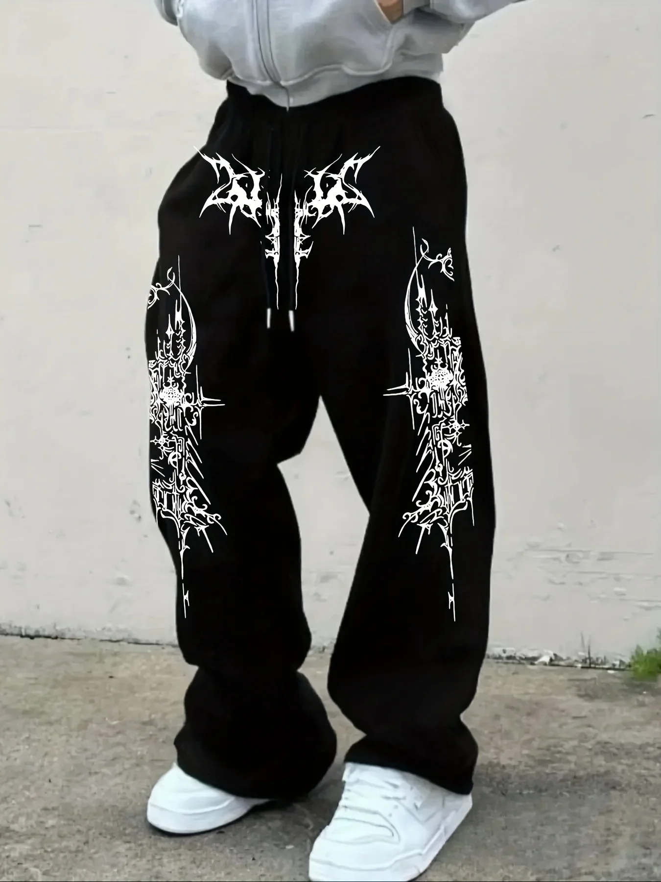 Neuheiten Y2K Gothic Mystisches Tribal-Muster Print Herren Damen Gerade Jogginghose Alternative Urban Street Hose – Detail 7