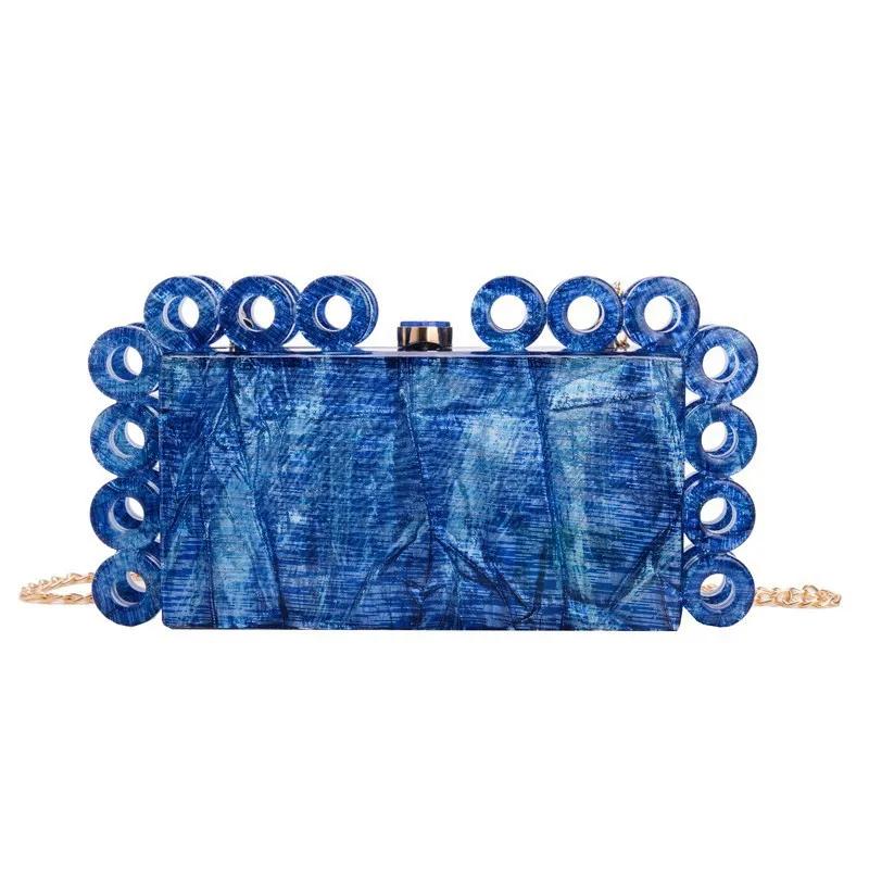 

Women's new fashion circle acrylic bag, dinner bag, one shoulder oblique span banquet clutch bag