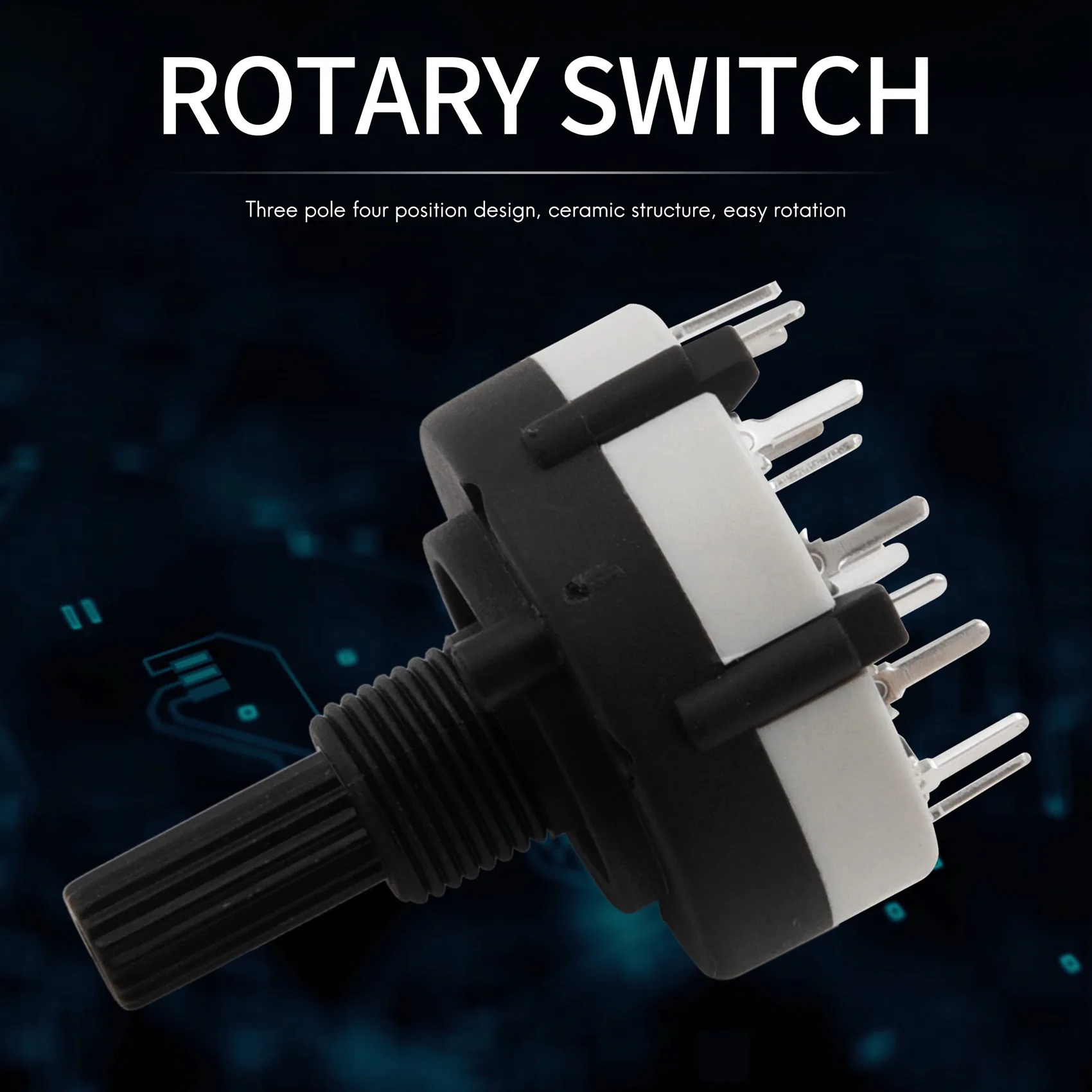 ✤3P4T 3 Pole 4 Position Single Wafer Band Selector Rotary Switch w Knob