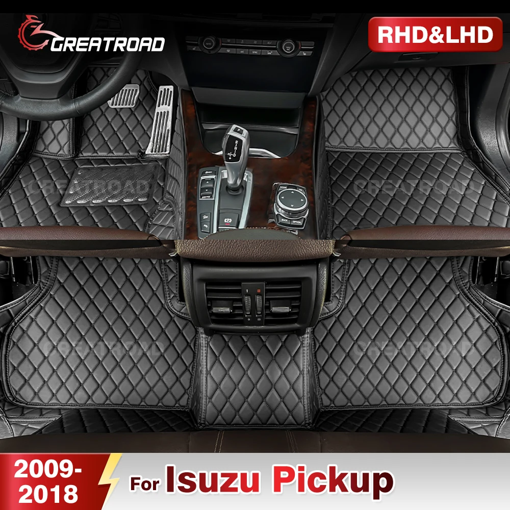 

Автомобильные коврики для Isuzu Pickup 2009-2018 17, 16, 15, 14, 13, 12, 11, 10, пользовательские автомобильные подушечки для ног, аксессуары для защиты салона