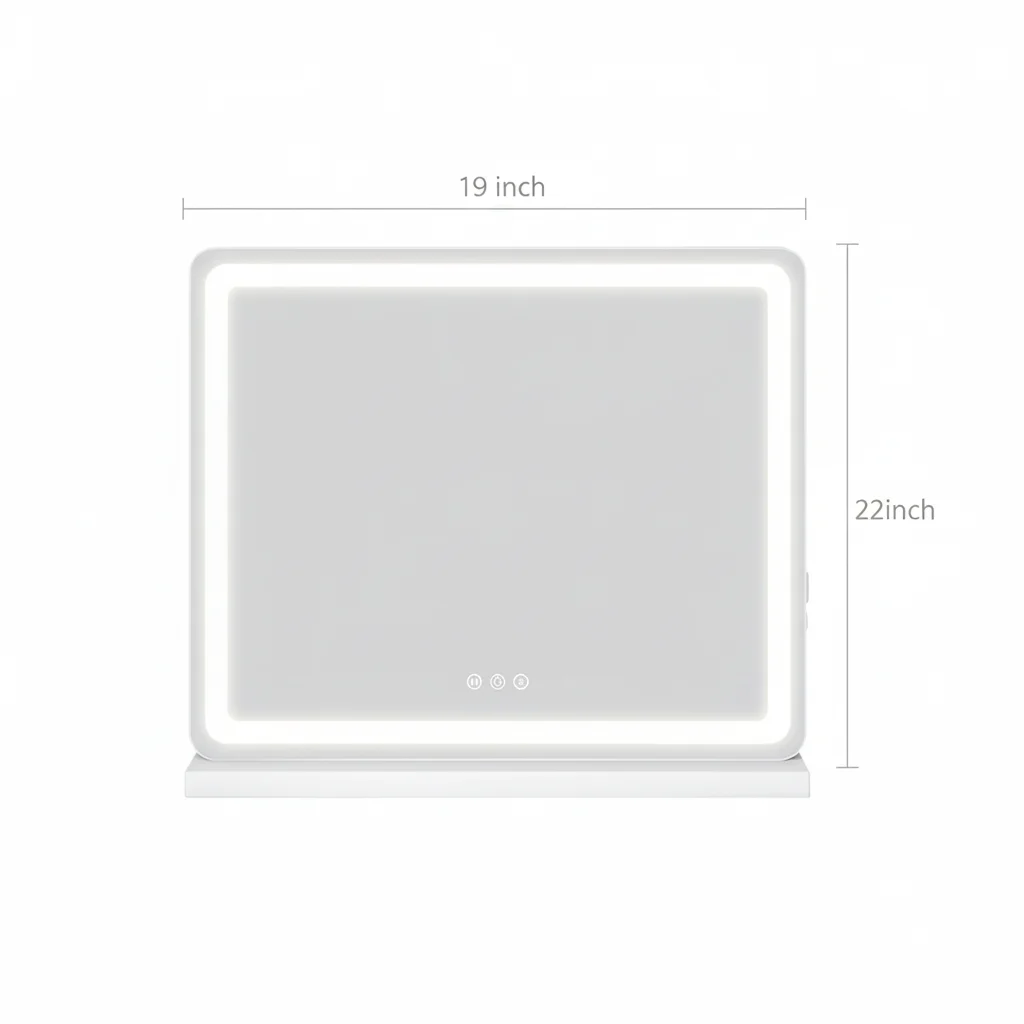 기숙사용 LED 조명 화장 거울 19x22, 일상적인 편안함을 위해 트윈 XL 2인치 젤 메모리폼 토퍼와 함께 제공