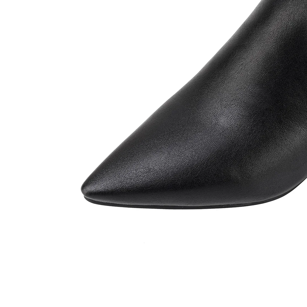Brand New Sexy Brown Black Women Ankle Boots Fashion Pointed Toe Med Heels Lady Shoes Plus Big Small Size 10 30 43 48 view 5