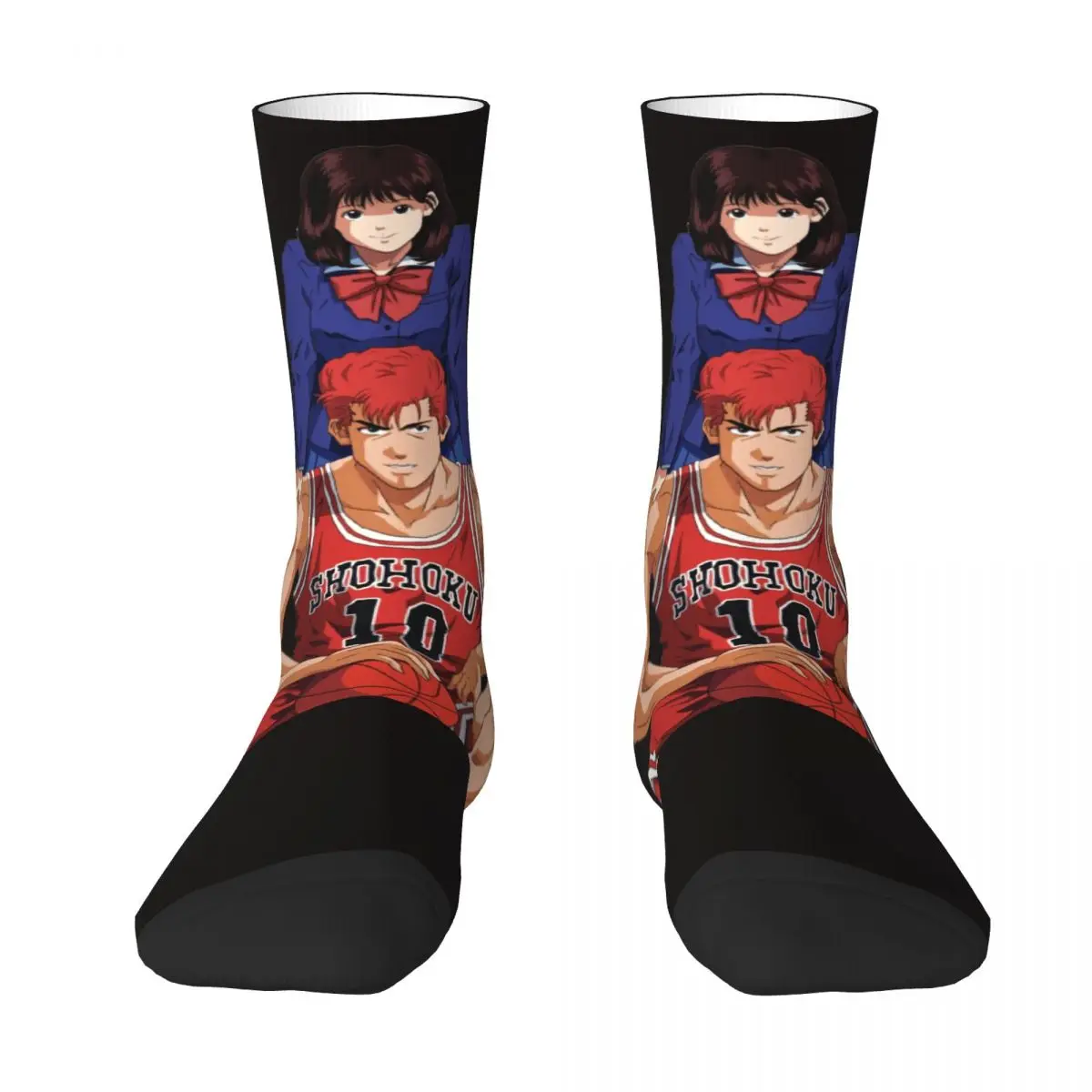 Slamdunk Cherry Blossom Path And Akagi Haruko Men Women Round neck Socks Outdoor Novelty Spring Summer Autumn Winter Stockings 1