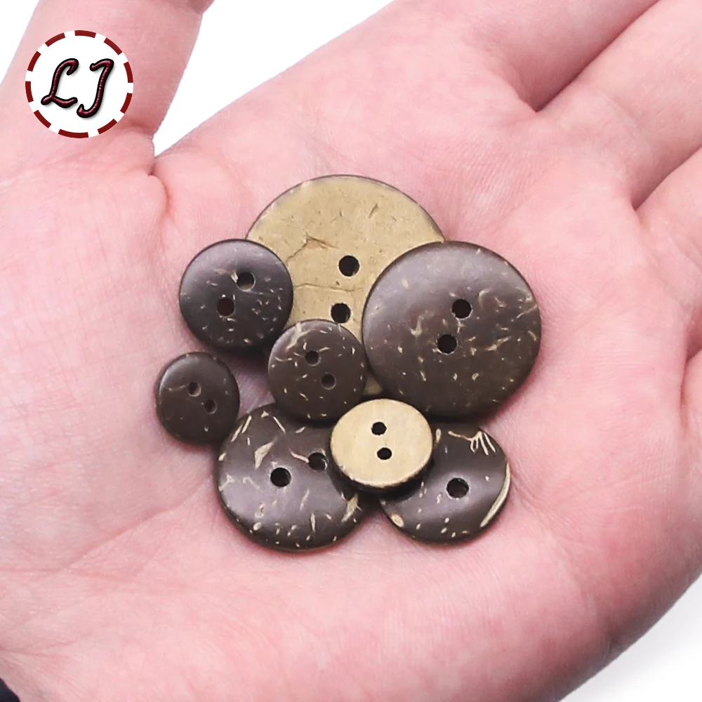 New 30pcs/lot Eco-Friendly Natural color coconut Sewing Buttons 2 Hole Button garment Scrapbooking Sewing Accessories DIY