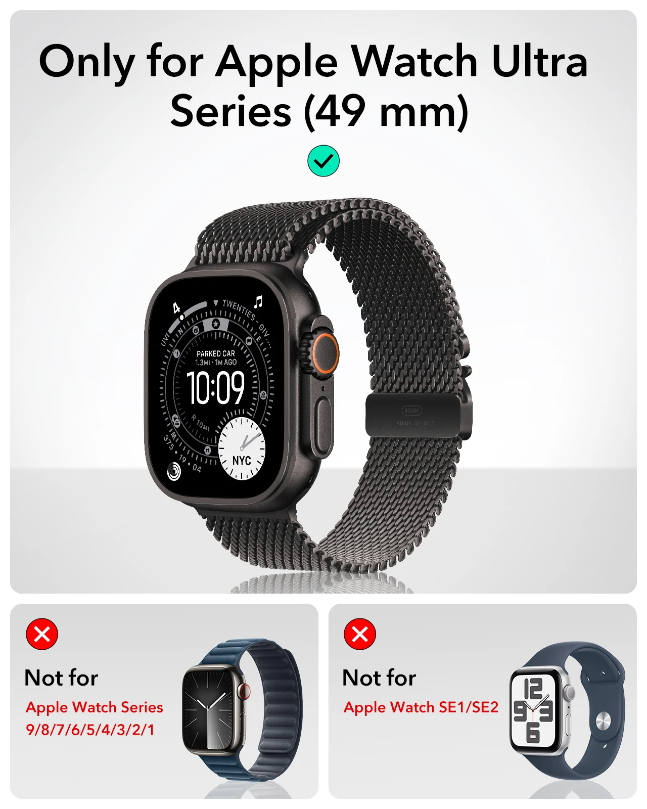 2 sztuki folii ochronnej Armorite ESR do Apple Watch Ultra 3 / Ultra 2 / Ultra (49 mm) - szkło hartowane — zdjęcie produktu 2