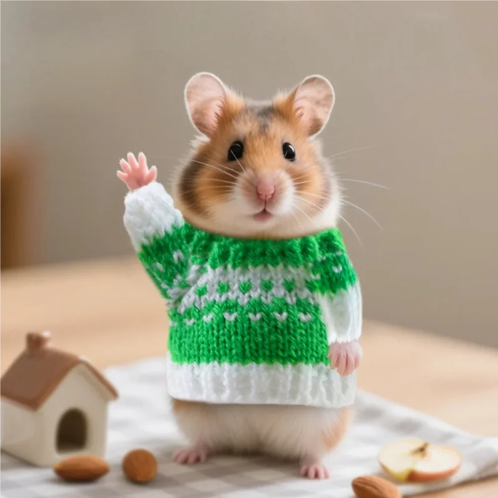 Hamster Warm Sweater Winter Outing Golden Bear Dutch Pig Cute Coat Christmas Decoration for Hamsters Small Animals Accessories