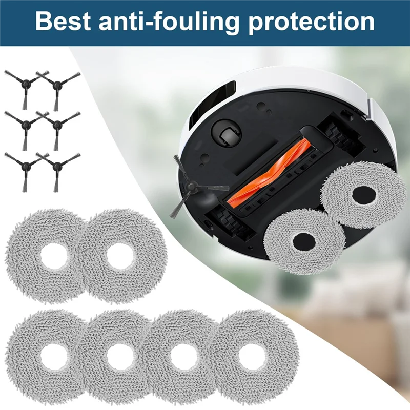 AT28-ensemble d'accessoires pour aspirateur Robot Xiaomi X20 Max/Xiaomi X20 Pro, brosse à rouleau, brosse latérale, lingettes, filtres, sacs à poussière