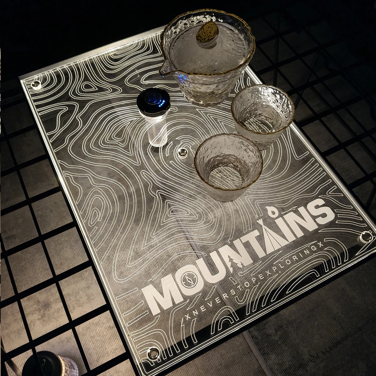Outdoor IGT Multifunctional Unit Board Camping Atmosphere Table Board Camping Transparent Acrylic Luminous Board
